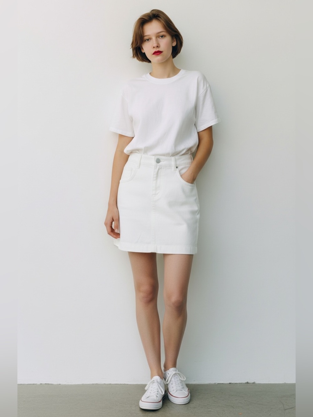 Fendi White Denim Mini Skirt